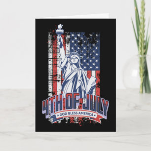 Happy 4th Of July American Flag Patriotic Us Women Card