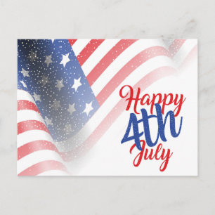 Happy 4th of July American Flag Postcard
