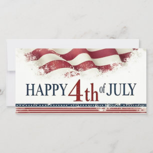 Happy 4th of July - American Flag Vintage Design