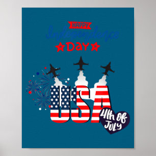 Happy 4th of july american independence day poster