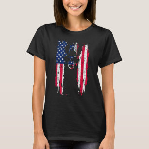 Happy 4th Of July American USA Flag Llama Alpaca S T-Shirt