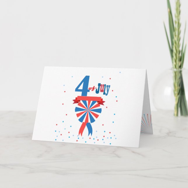 Happy 4th of July American USA Flag Patriotic Card (Front)