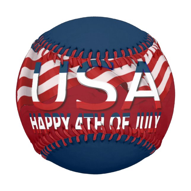 HAPPY 4TH OF JULY BASEBALL (Back)