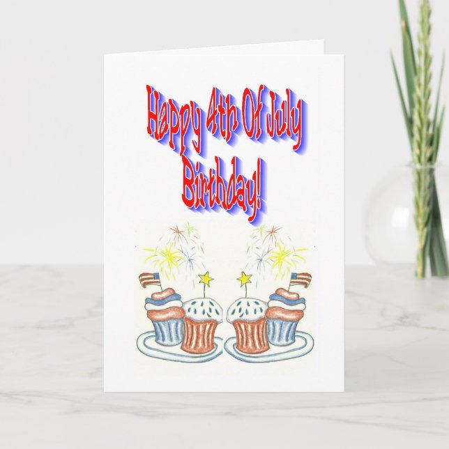 Happy 4th Of July Birthday Card (Front)