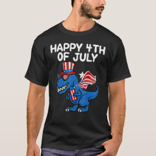 Happy 4th Of July Boys Toddler Trex Dinosaur Ameri T-Shirt