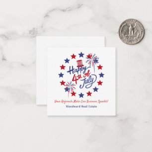 Happy 4th of July Business Sparkle   Realtor Mini  Card