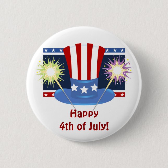 Happy 4th of July button (Front)