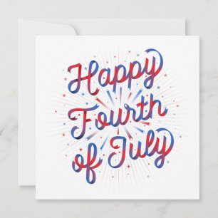 Happy 4th of July Card 5.25 (Red/Blue Gradient)