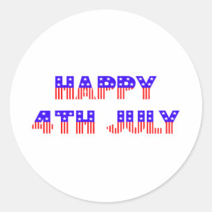 Happy 4th of July Classic Round Sticker
