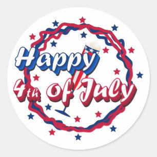 Happy 4th of July Classic Round Sticker