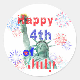 Happy 4th of July Classic Round Sticker