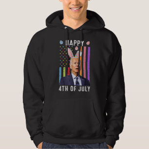 Happy 4th Of July Confused Funny Joe Biden Happy E Hoodie
