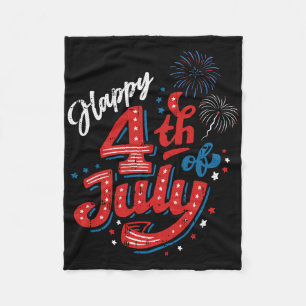 Happy 4th Of July Cool Independence Day Patriotic Fleece Blanket