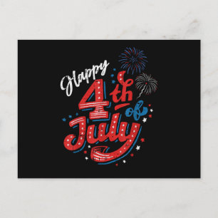 Happy 4th of July Cool Independence Day Patriotic Holiday Postcard