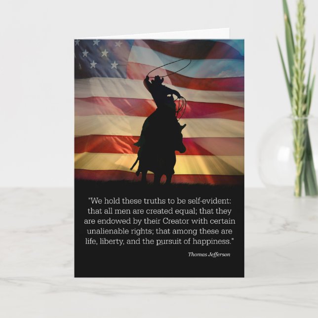 Happy 4th of July Cowboy Independence Day Card (Front)