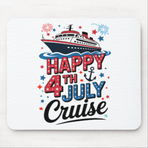 Happy 4th Of July Cruise Family Matching Red White Mouse Mat