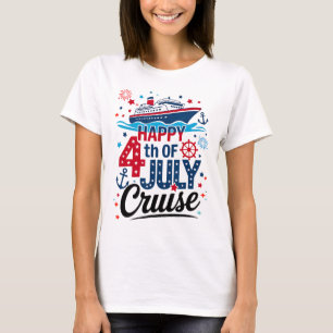 Happy 4th Of July Cruise Family Matching Red White T-Shirt