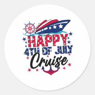 Happy 4th Of July Cruise Patriotic American Cruisi Classic Round Sticker