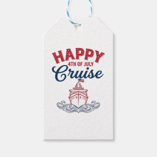 Happy 4th of July Cruise Patriotic Ship Design_1 Gift Tags