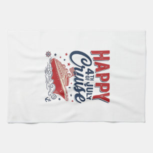 Happy 4th of July Cruise Vintage Patriotic Shirt_1 Tea Towel