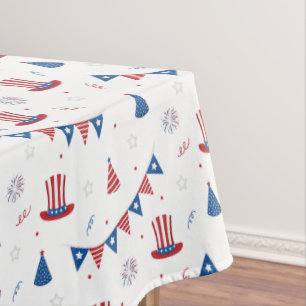 Happy 4th of July Cute Party Pattern Tablecloth