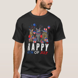Happy 4th of July Cute Patriotic Cats America Flag T-Shirt