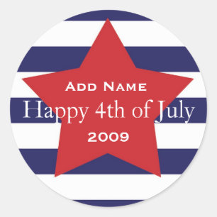 Happy "4th of July" Cutstomizable Favour Sticker