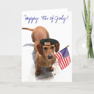Happy 4th of July dachshund greeting card
