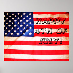 HAPPY 4TH OF JULY DAY FLAG poster