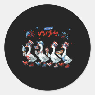Happy 4th Of July Ducks Independence Day American Classic Round Sticker