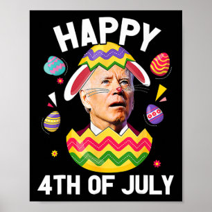Happy 4th Of July Easter Funny Bunny Confused Joe Poster
