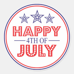 Happy 4th Of July Favour Stickers