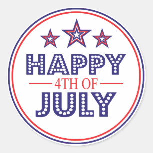 Happy 4th Of July Favour Stickers