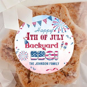 Happy 4th of July Fireworks BBQ Party Sticker