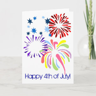Happy 4th of July fireworks blank card