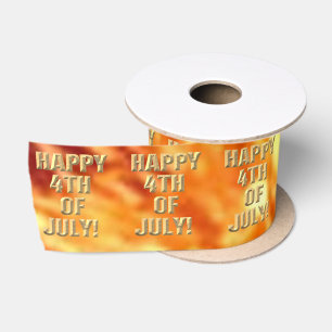 Happy 4th Of July fireworks ribbon spool Satin Ribbon