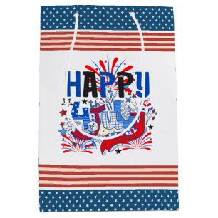 Happy 4th of July Fireworks USA-63261 Medium Gift Bag