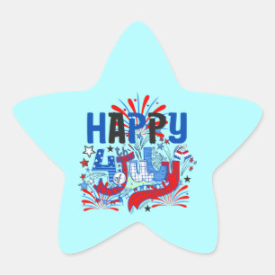 Happy 4th of July Fireworks USA-63261 Star Sticker