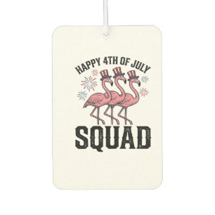 Happy 4th of July Flamingo Squad Vector Design_1 Car Air Freshener