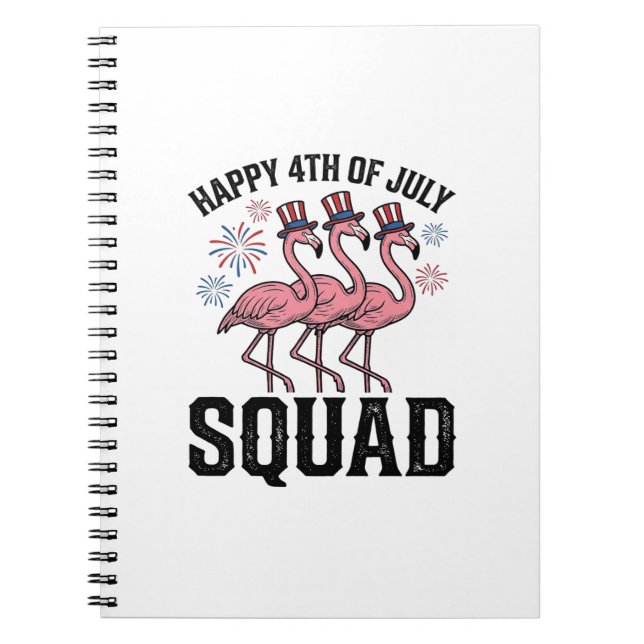 Happy 4th of July Flamingo Squad Vector Design_1 Notebook (Front)