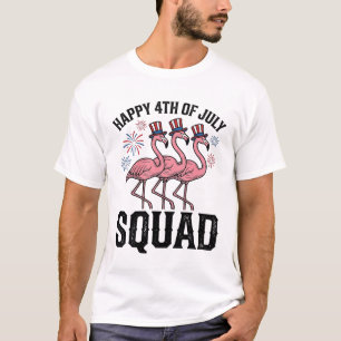 Happy 4th of July Flamingo Squad Vector Design_1 T-Shirt