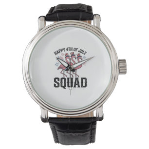 Happy 4th of July Flamingo Squad Vector Design_1 Watch