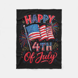Happy 4th of July Fleece Blanket