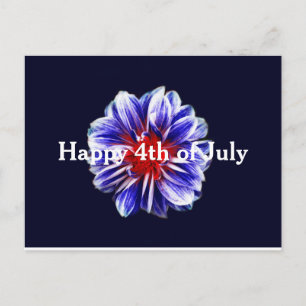 Happy 4th of July Flower Postcard