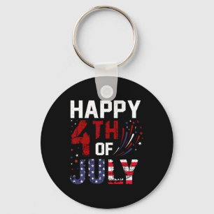Happy 4th Of July For Woman Men Kids Usa Independe Key Ring