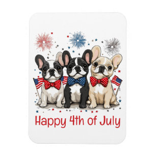 Happy 4th Of July French Bulldogs Magnet