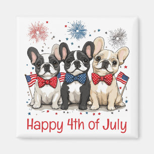Happy 4th Of July French Bulldogs Magnet