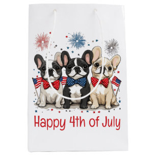 Happy 4th Of July French Bulldogs Medium Gift Bag