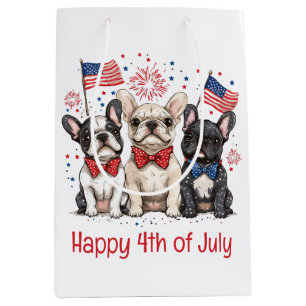 Happy 4th Of July French Bulldogs Medium Gift Bag