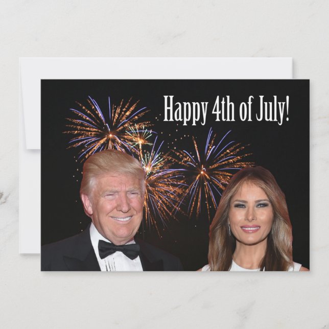 Happy 4th of July from Donald  and Melania Trump Card (Front)